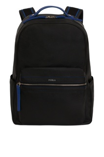 Черный рюкзак с синими полосками Furla
