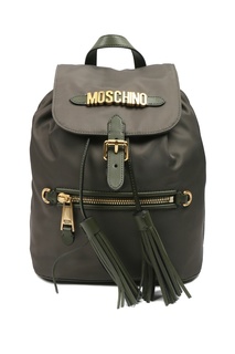Зеленый рюкзак с логотипом Moschino