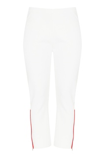 Белые укороченные брюки с молниями Marina Rinaldi