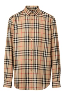 Бежевая рубашка из фланели Burberry