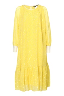 Желтое шелковое миди-платье Marina Rinaldi