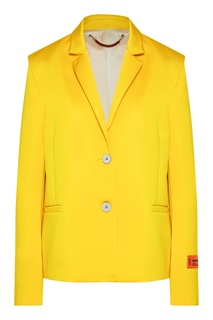 Желтый атласный пиджак Mikado Heron Preston
