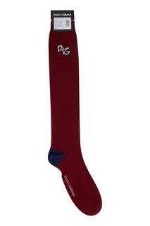 Бордовые носки с логотипом Dolce & Gabbana
