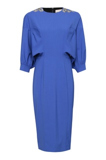 Платье васильково-синего цвета с аппликацией Antonio Marras