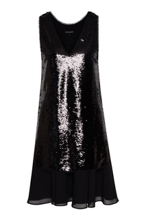 Черное платье с пайетками Emporio Armani