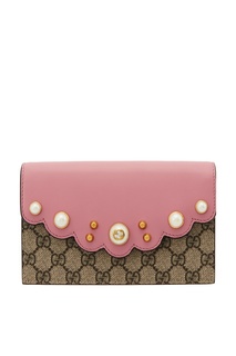 Сумка с логотипами и бусинами Gucci