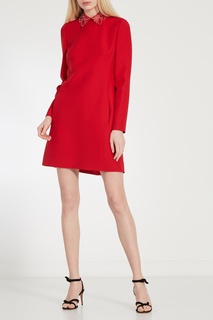 Красное платье с заклепками Valentino