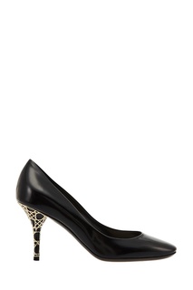 Черные туфли с отделкой на каблуке Christian Dior