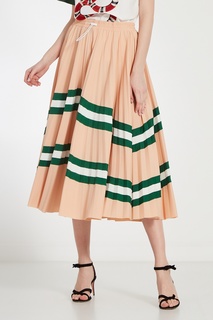 Бежевая юбка с контрастными полосками Valentino