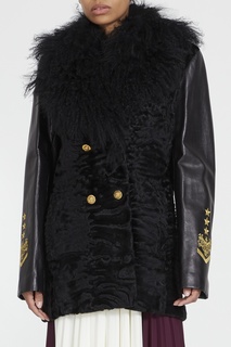 Кожаная куртка с мехом Versace