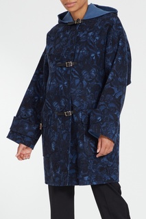 Синее пальто с узором Valentino