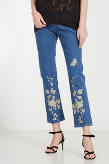 Синие джинсы с вышивкой Gucci