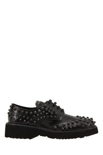 Черные ботинки с шипами Prada