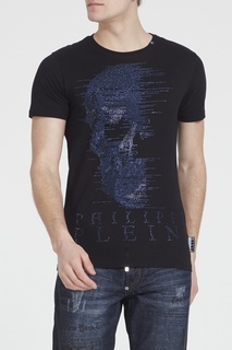 Синяя футболка с блестками Philipp Plein