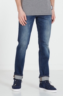 Синие джинсы с потертостями Philipp Plein