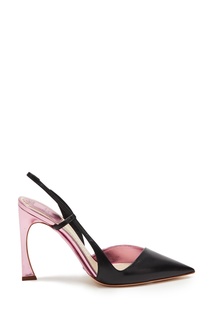 Черные туфли с розовым каблуком Christian Dior