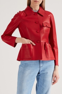Жакет из кожи красного цвета Valentino