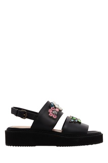 Черные босоножки со стразами Lanvin