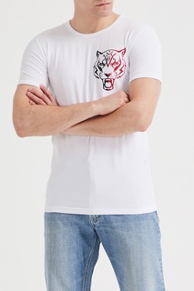 Белая футболка с тигром Plein Sport