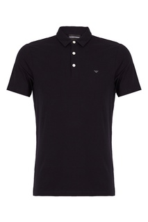 Темно-синее трикотажное поло Emporio Armani