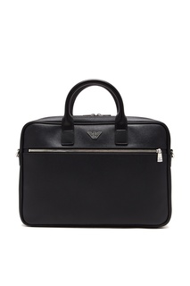 Черная сумка с накладными ручками Emporio Armani