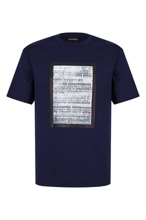Синяя футболка с логотипным принтом Emporio Armani