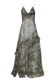 Леопардовое шелковое платье Ermanno Scervino