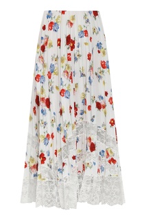 Плиссированная юбка с цветами и кружевом Ermanno Scervino