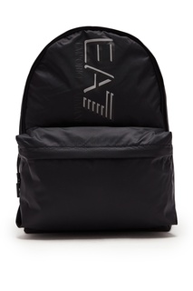 Черный рюкзак с логотипом спереди Emporio Armani