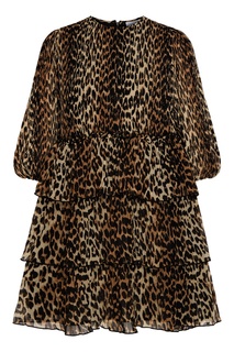 Леопардовое платье из переработанной ткани Ganni