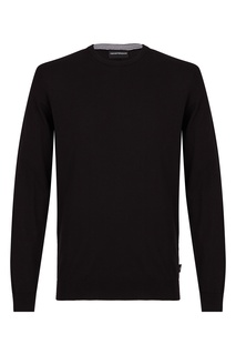 Черный джемпер с полосатыми нашивками Emporio Armani