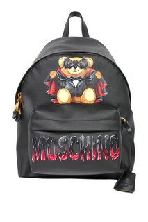 Черный рюкзак с принтом Moschino