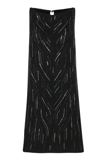 Черное мини-платье со стразами Ermanno Scervino