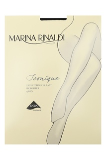 Черные колготки с кружевными полосками Marina Rinaldi