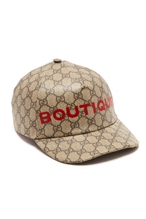 Бейсболка с принтом GG Supreme и надписью Boutique Gucci