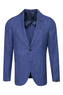 Синий однобортный пиджак Lardini