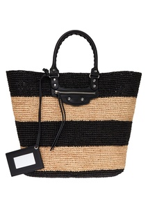 Плетеная сумка-корзинка из рафии Balenciaga