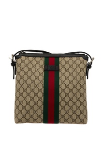 Сумка с монограммами и контрастной полоской Gucci