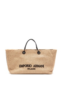 Бежевая сумка с короткими ручками Emporio Armani