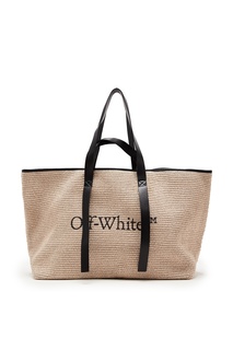 Большая сумка из текстиля с логотипом Off White