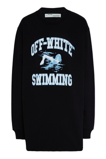 Черное платье-свитшот Off White