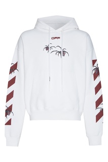Белое худи с принтами Off White