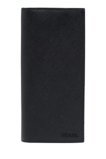 Черное портмоне с контрастной подкладкой Prada