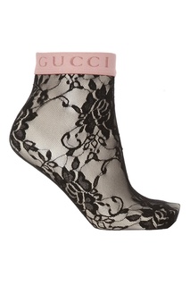 Черные кружевные носки с логотипом Gucci