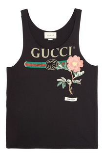 Хлопковый топ с логотипом Gucci