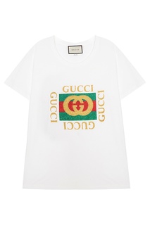 Белая футболка с монограммой Gucci