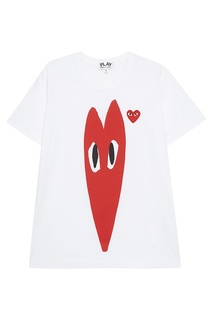 Хлопковая футболка с сердцами Comme DES GarÇons Play