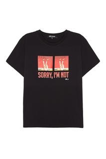 Черная хлопковая футболка с принтом Sorry, im Not