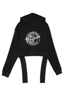 Укороченное худи черного цвета Alexandr Rogov