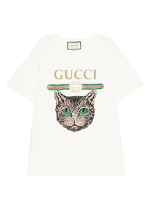 Хлопковая футболка с вышивкой Gucci